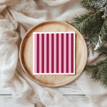 Merry little red stripe Christmas Party Napkin