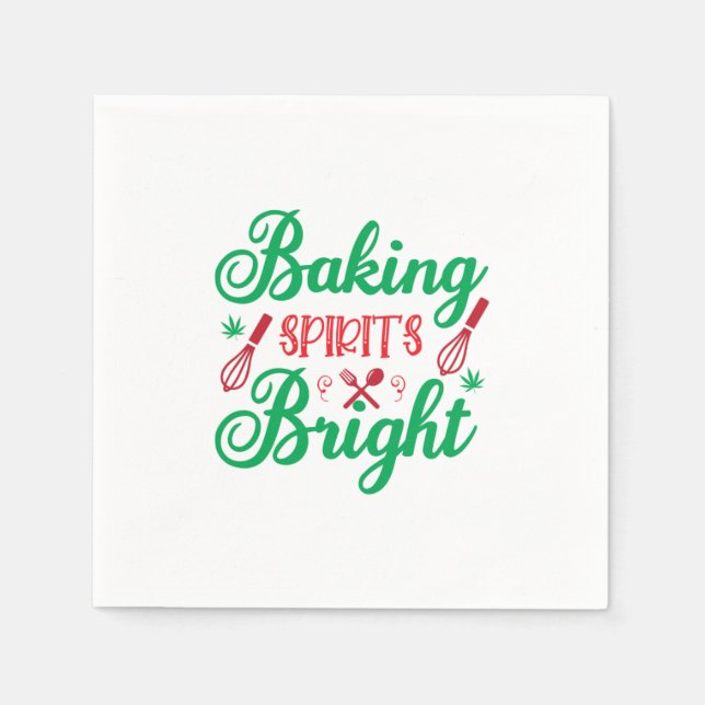 Serviette En Papier Merry Xmas Baking Spiritueux (Devant)