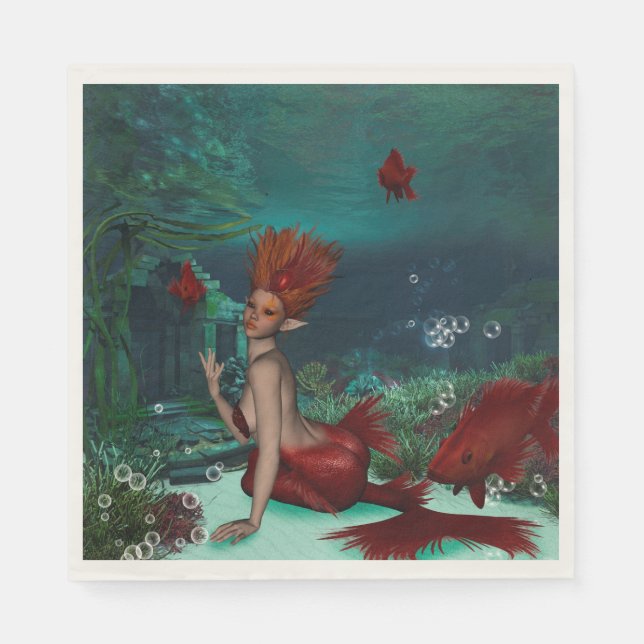 Serviette En Papier Merveilleuse sirène (Devant)