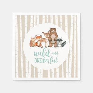 Serviette En Papier Merveilleux Animal de la Forêt pour Premier Annive