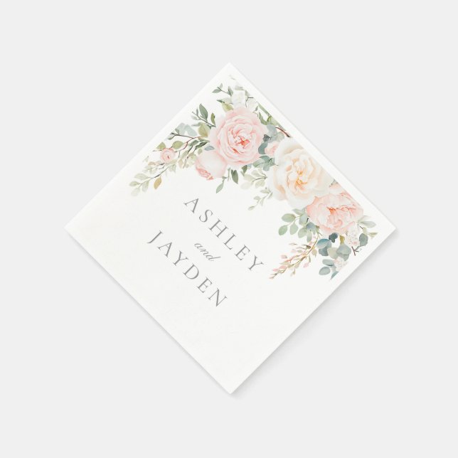 Serviette En Papier Merveilleux Mariage floral à fond (Coin)