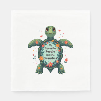 Serviette En Papier Mes Gens Préférés M'Appelent Grandma Turtle - Gran