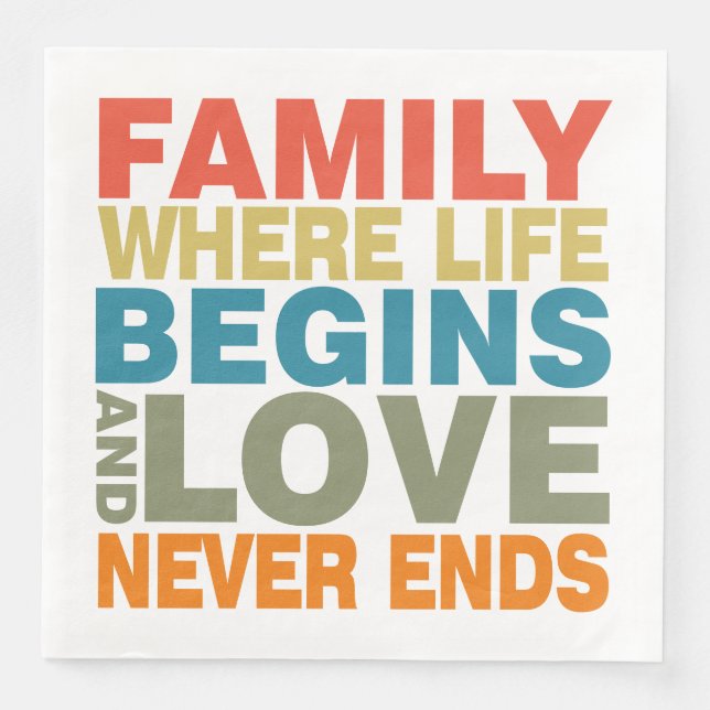 Serviette En Papier Message de famille (Devant)