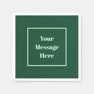 Serviette En Papier Message personnalisé Green foncé et Green Party 