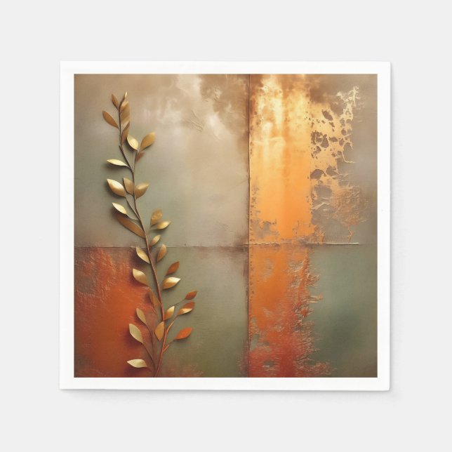 Serviette En Papier Métal texturé en cuivre (Devant)