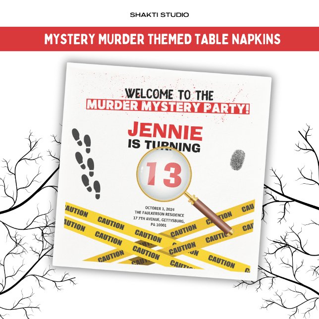 Serviette En Papier Meurtre Mystère crime scène Halloween Anniversaire (Créateur téléchargé)