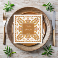 Mexicaine Talavera brun élégant mariage monogrammé