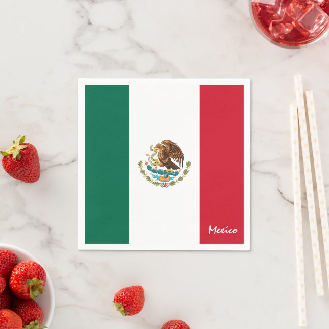 Serviette En Papier Mexique Napkins, soirée mexicaine Drapeau /amateur (En situation)