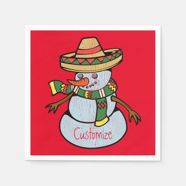 Serviette En Papier Mexique Sombrero Père Noël Thunder_Cove (Devant)