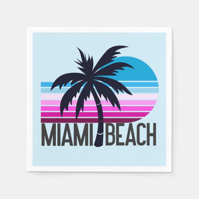Serviette En Papier Miami Beach (Devant)