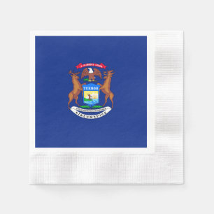 Serviette En Papier Michigan State Flag Design