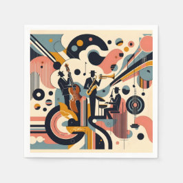 Serviette En Papier Mid Century Jazz Age Psychedelic Trio