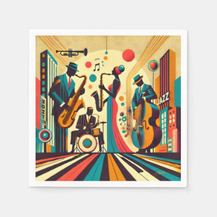 Serviette En Papier Mid Century Jazz Age Quartet