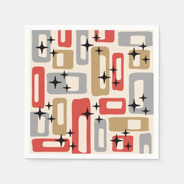 Serviette En Papier Mid Century Modern Atomic Christmas (Devant)