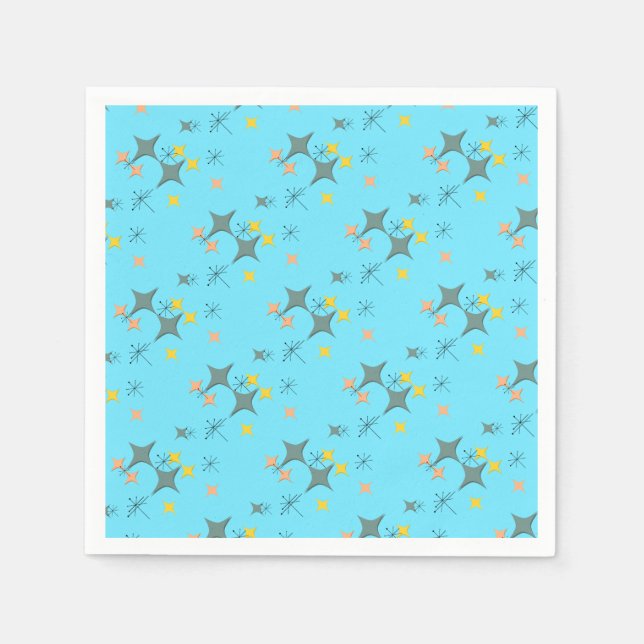 Serviette En Papier Mid Century Modern Eames atomique Starburts person (Devant)