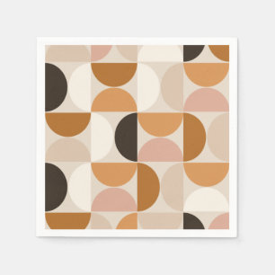 Serviette En Papier Mid Century Moderne Rétro Motif Brown Tons de la T