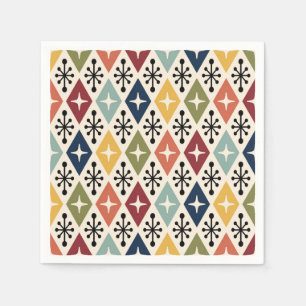 Serviette En Papier Mid Century Moderne Rétro Motif Starburst