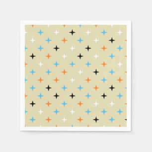Serviette En Papier Mid Century Moderne Rétro Motif Starburst