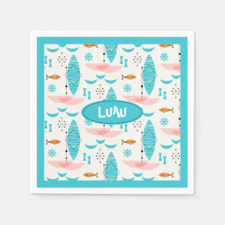 Serviette En Papier Mid Century Pink Catamaran