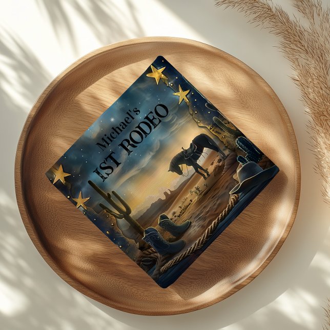 Serviette En Papier Midnight Desert Cowboy 1st Birthday Rodeo (Créateur téléchargé)