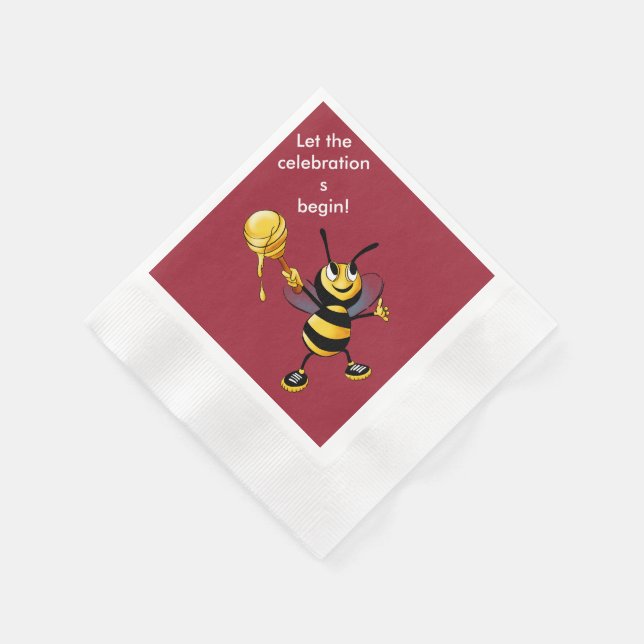 Serviette En Papier Miel rouge Bee Rosh HaShana (Coin)