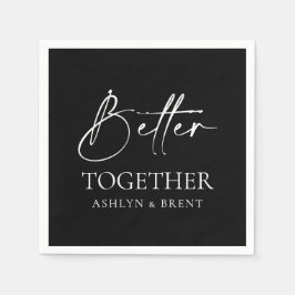 Serviette En Papier Mieux Ensemble Black Mariage Cocktail Napkins