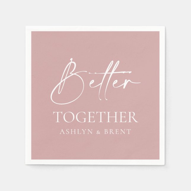 Serviette En Papier Mieux Ensemble Cocktails Mariages roses serviettes (Devant)