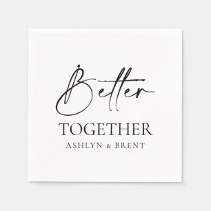 Serviette En Papier Mieux Ensemble Mariage Blanc Peut Cocktails Napkin