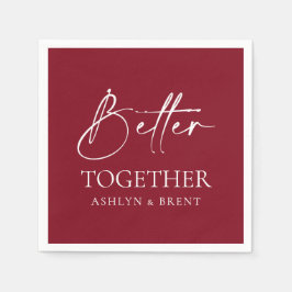 Serviette En Papier Mieux Ensemble Vin Rouge Mariage Cocktail Napkins