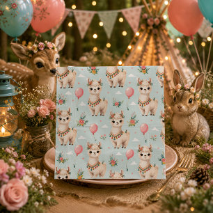 Serviette En Papier Mignon Lama Boho
