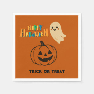 Serviette En Papier mignon orange Halloween enfants Fête de fantômes e