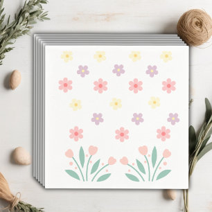 Serviette En Papier Mignonne Baby Shower Lapin Floral Minuscule