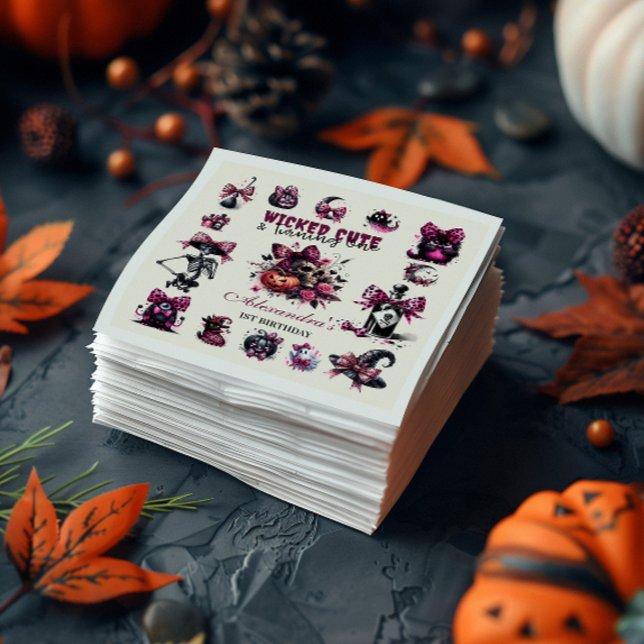 Serviette En Papier Mignonne et Tourner une fille Halloween Anniversai (Créateur téléchargé)