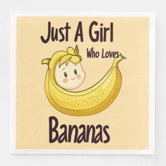 Serviette En Papier Mignonne Juste Une Fille Qui Aime Les Bananes Amat