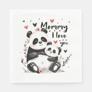 Serviette En Papier Mignonne Mère Bébé Panda