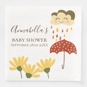 Serviette En Papier Mignonne Raincloud et parapluie Genre Neutre bébé