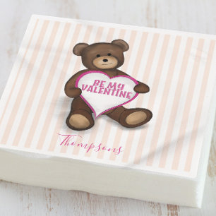 Serviette En Papier Mignonne Saint Valentin Teddy Bear Whimsical Party