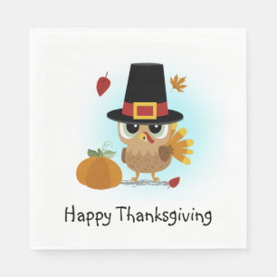 Serviette En Papier Mignonne Turquie Thanksgiving