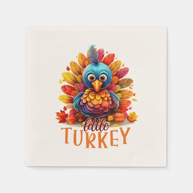 Serviette En Papier Mignonne Turquie Thanksgiving (Devant)