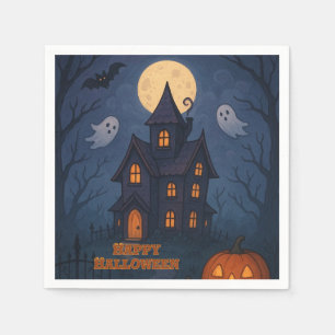 Serviette En Papier Mignonne Whimsical Maison Hantée Éffrayante   Hall