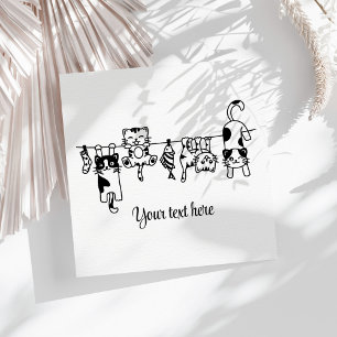 Serviette En Papier Mignons chatons suspendus Texte/Nom personnalisé