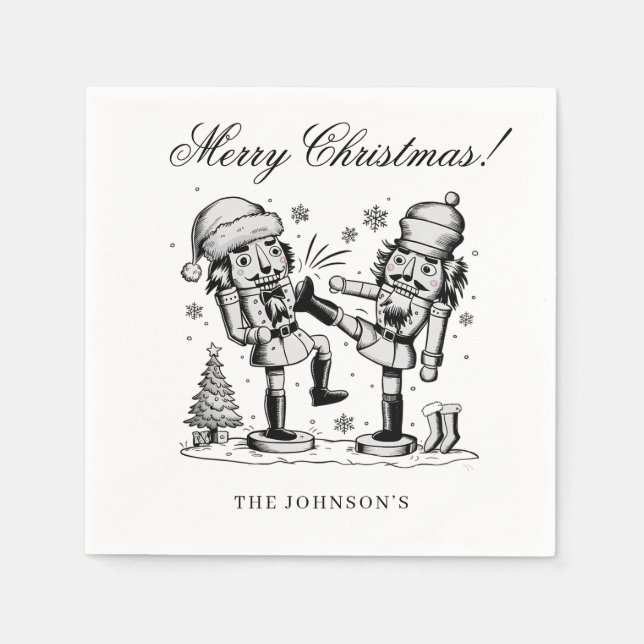 Serviette En Papier Mignons drôles noix personnalisées Noël (Devant)
