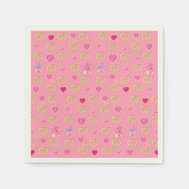 Serviette En Papier Mikitiez mignon bretzel pain douillet pâte valenti (Devant)