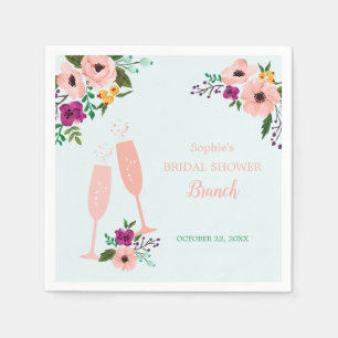 Serviette En Papier Mimosa et Fleurs Brunch et Fête des mariées Bubbly