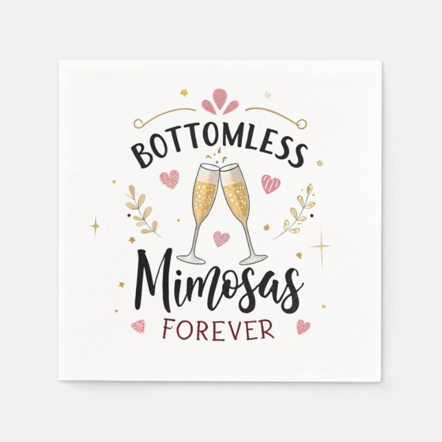Serviette En Papier Mimosas à volonté Serviettes - Fête de brunch (Devant)