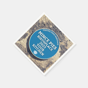 Serviette En Papier Mince Pies Lieu de naissance - Plaque Bleue