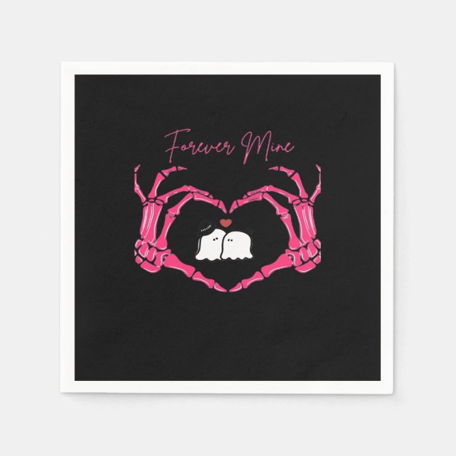 Serviette En Papier Mine, Valentines Classic - Squelette Mains Entendr (Devant)