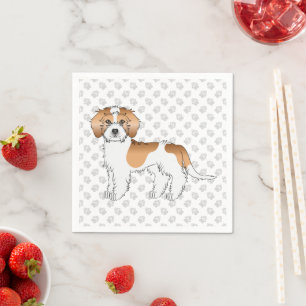 Serviette En Papier Mini Goldendoodle abricot et blanc & Pattes