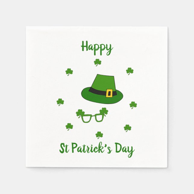 Serviette En Papier Mini Mignonne Bonne St Patrick Joyeuse Journée (Devant)