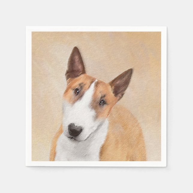 Serviette En Papier Miniature Taureau Terrier Peinture - Joli Original (Devant)